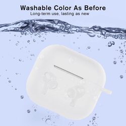 MARGOUN 2 Pack for Airpods 3 Case Cover Silicone with Clip, Airpods 3 Case 2021 3rd Generation (White/Blue)